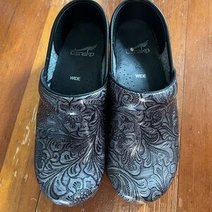 Dansko Black Paisley Clogs